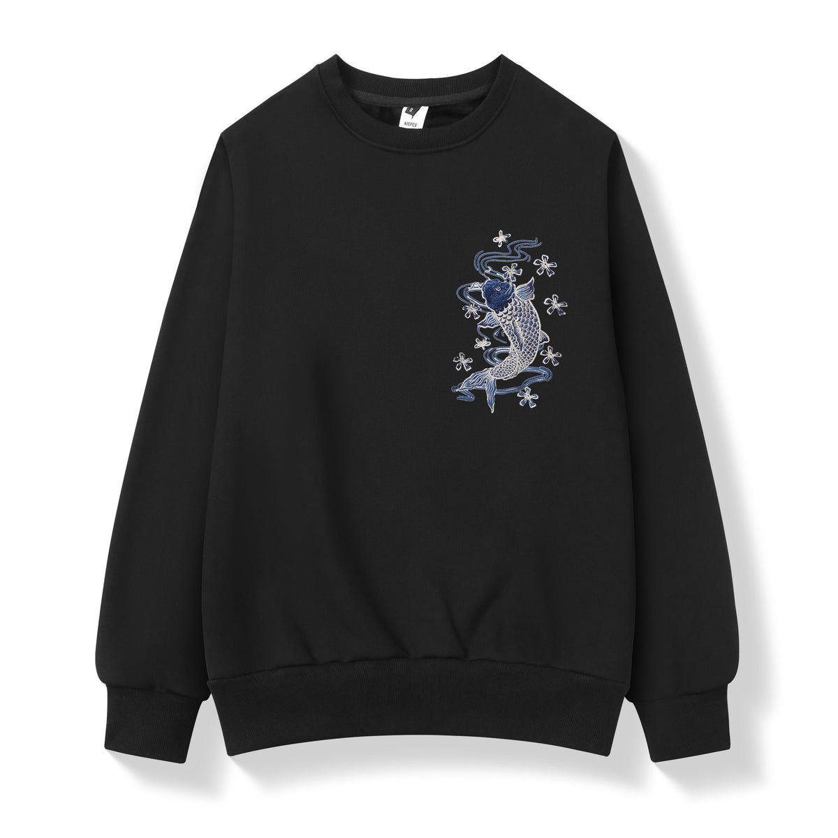 SW9015 Blue Koi Embroidery Sweater - Pendo Store