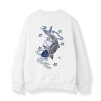 SW9015 Blue Koi Embroidery Sweater - Pendo Store