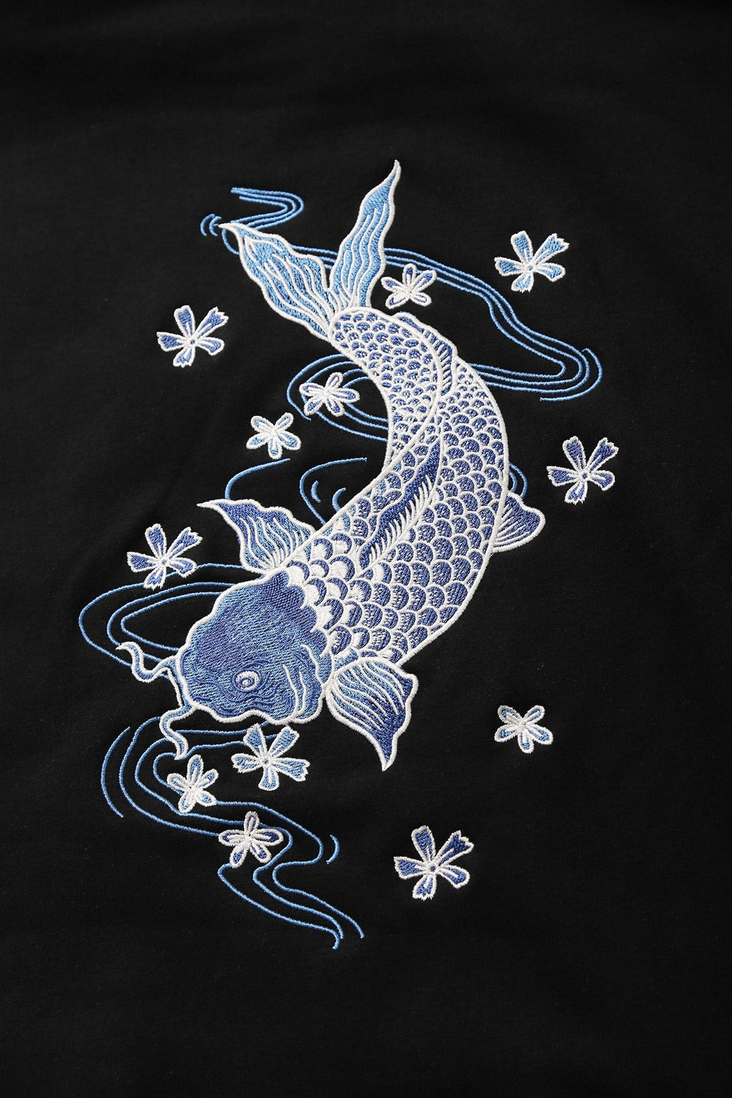 SW9015 Blue Koi Embroidery Sweater - Pendo Store