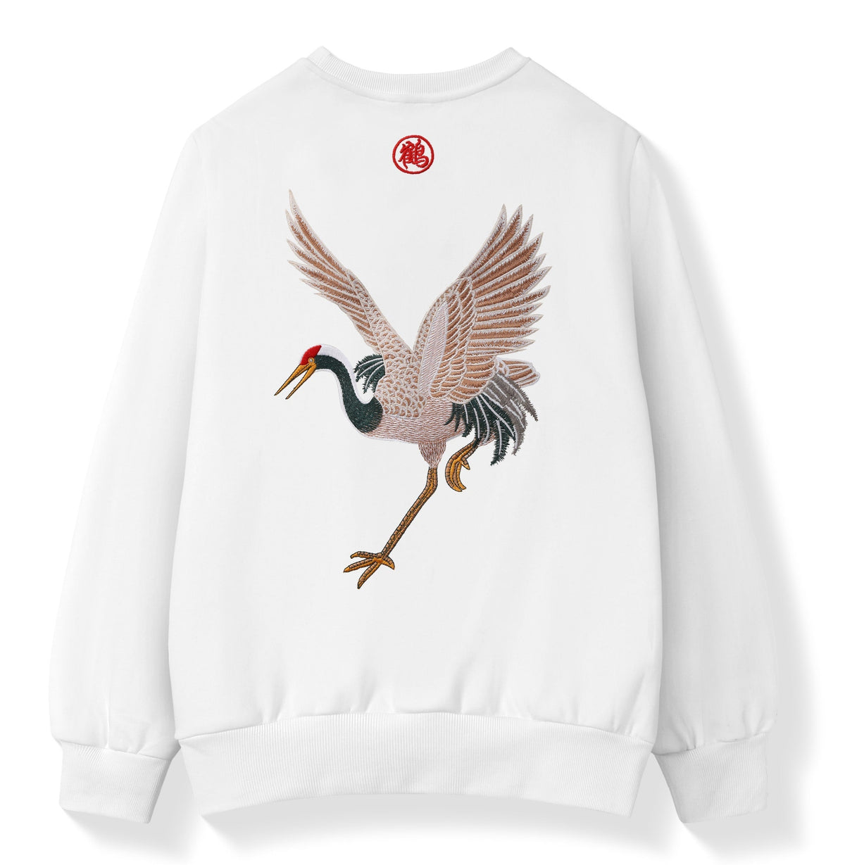 SW9016 Embroidery Crane Sweater - Pendo Store