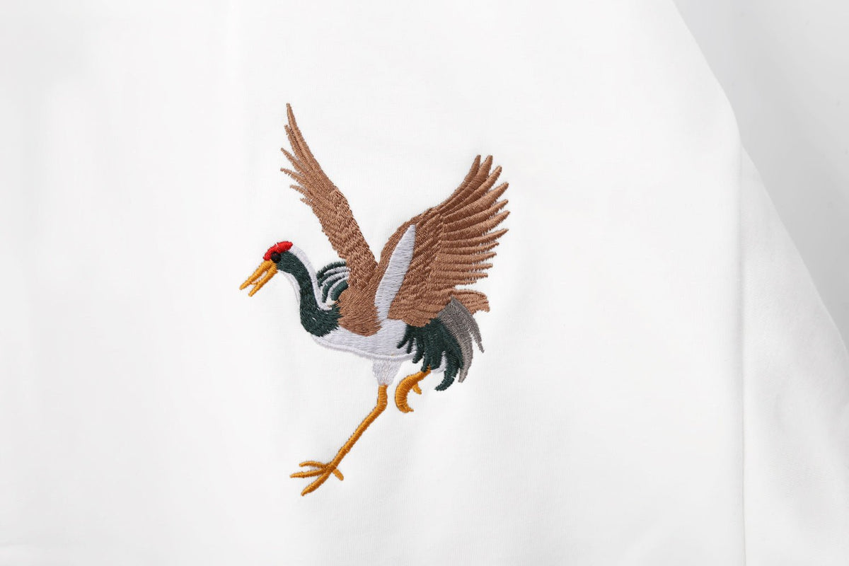 SW9016 Embroidery Crane Sweater - Pendo Store