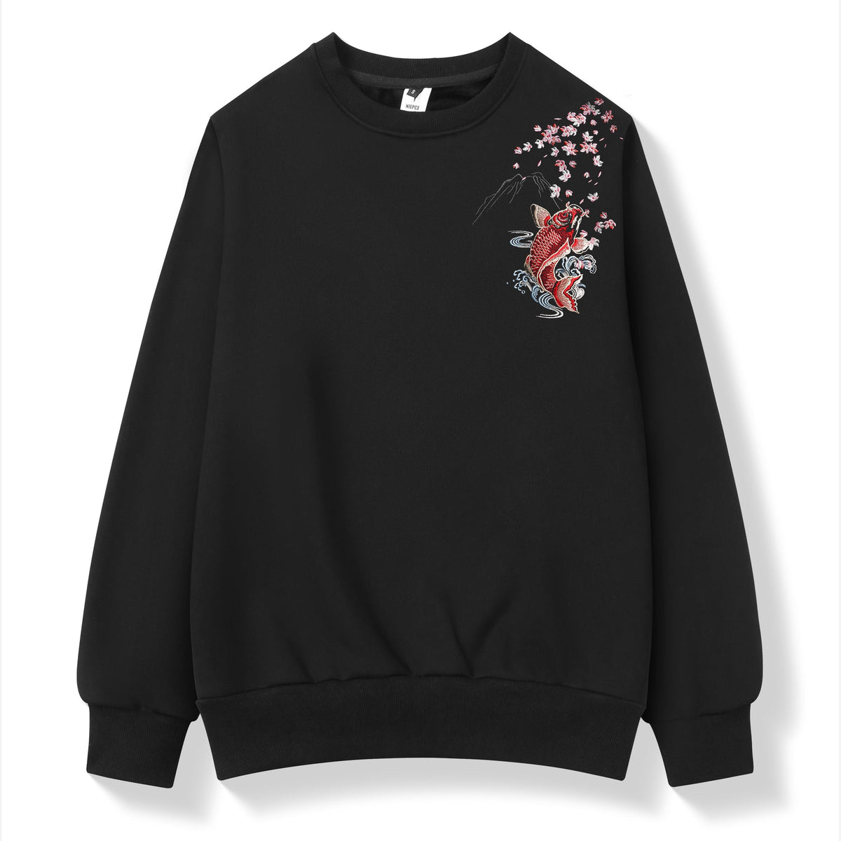 SW9197 Embroidered Red Koi Fish Sweater - Pendo Store