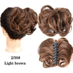 Synthetic Women's Hair Bun Bands Short Curly Chignon Hairpins Claw In Hairpieces for Fake False Hair Scrunchy Black Brown Wigs For Black Women Cosplay Wigs For Women