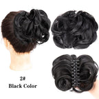 Synthetic Women's Hair Bun Bands Short Curly Chignon Hairpins Claw In Hairpieces for Fake False Hair Scrunchy Black Brown Wigs For Black Women Cosplay Wigs For Women