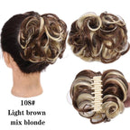 Synthetic Women's Hair Bun Bands Short Curly Chignon Hairpins Claw In Hairpieces for Fake False Hair Scrunchy Black Brown Wigs For Black Women Cosplay Wigs For Women