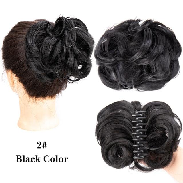 Synthetic Women's Hair Bun Bands Short Curly Chignon Hairpins Claw In Hairpieces for Fake False Hair Scrunchy Black Brown Wigs For Black Women Cosplay Wigs For Women - Pendo Store