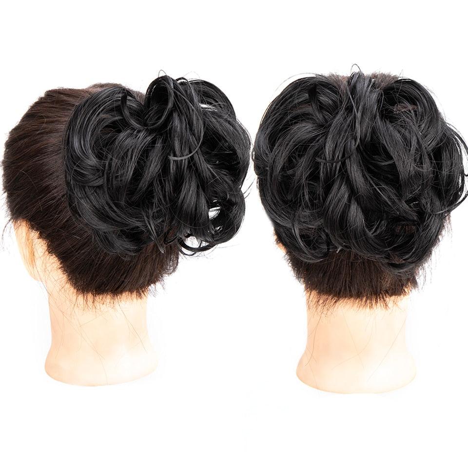 Synthetic Women's Hair Bun Bands Short Curly Chignon Hairpins Claw In Hairpieces for Fake False Hair Scrunchy Black Brown Wigs For Black Women Cosplay Wigs For Women - Pendo Store