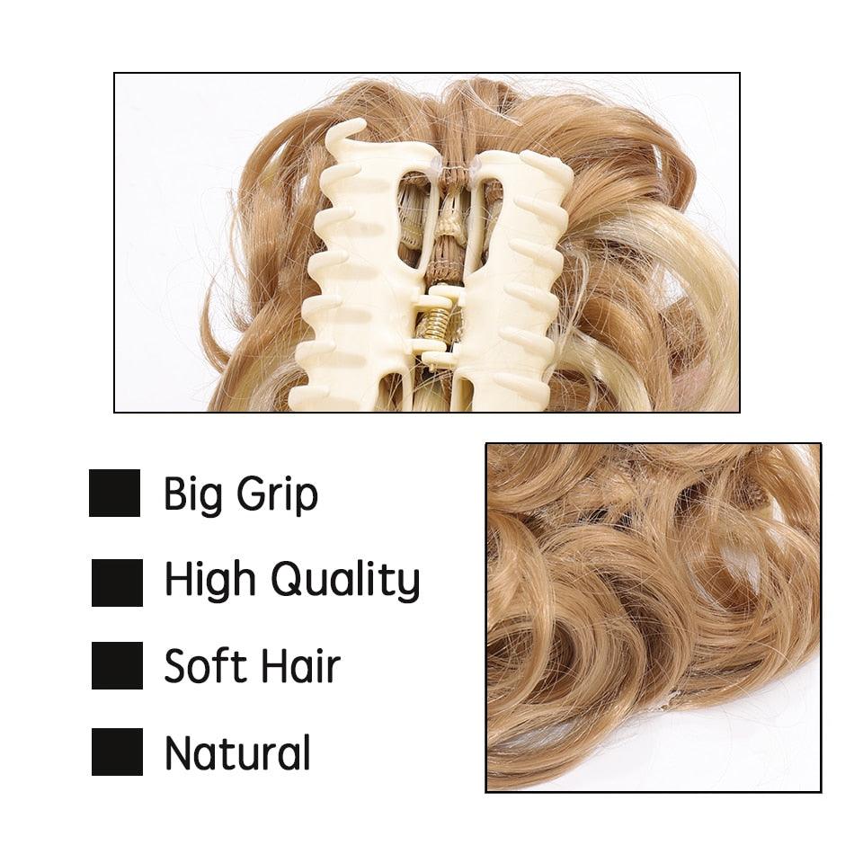 Synthetic Women's Hair Bun Bands Short Curly Chignon Hairpins Claw In Hairpieces for Fake False Hair Scrunchy Black Brown Wigs For Black Women Cosplay Wigs For Women - Pendo Store