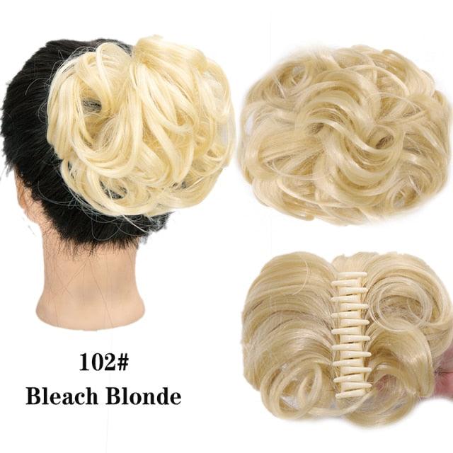 Synthetic Women's Hair Bun Bands Short Curly Chignon Hairpins Claw In Hairpieces for Fake False Hair Scrunchy Black Brown Wigs For Black Women Cosplay Wigs For Women - Pendo Store