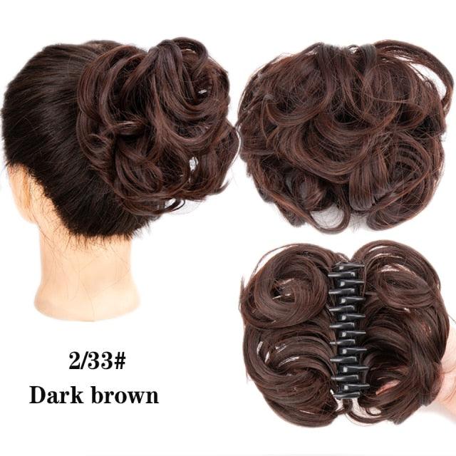 Synthetic Women's Hair Bun Bands Short Curly Chignon Hairpins Claw In Hairpieces for Fake False Hair Scrunchy Black Brown Wigs For Black Women Cosplay Wigs For Women - Pendo Store