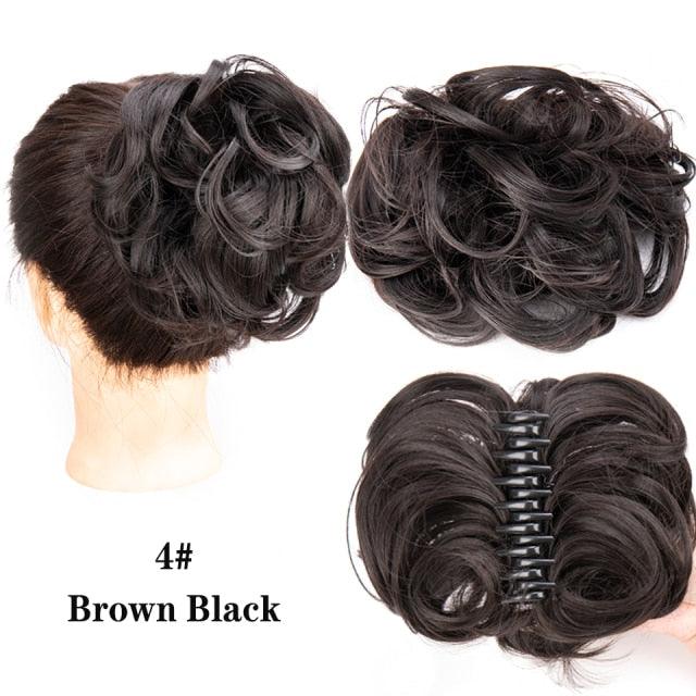 Synthetic Women's Hair Bun Bands Short Curly Chignon Hairpins Claw In Hairpieces for Fake False Hair Scrunchy Black Brown Wigs For Black Women Cosplay Wigs For Women - Pendo Store