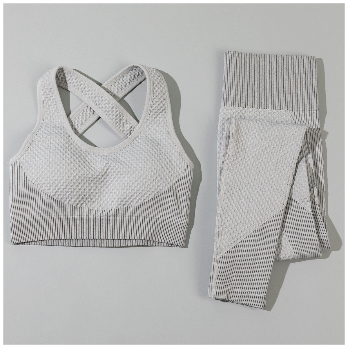 Textured Leggings & Sports Bra Activewear Set - Pendo Store
