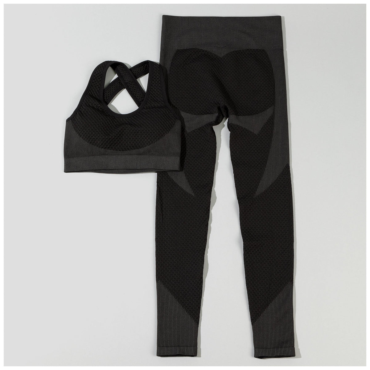 Textured Leggings & Sports Bra Activewear Set - Pendo Store
