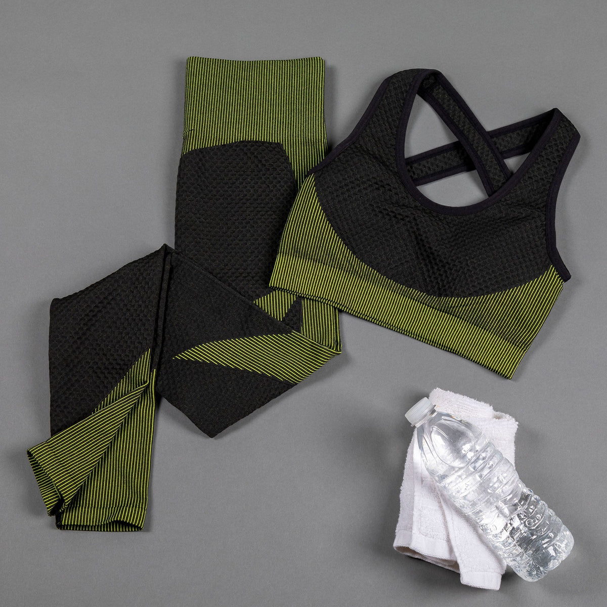 Textured Leggings & Sports Bra Activewear Set - Pendo Store