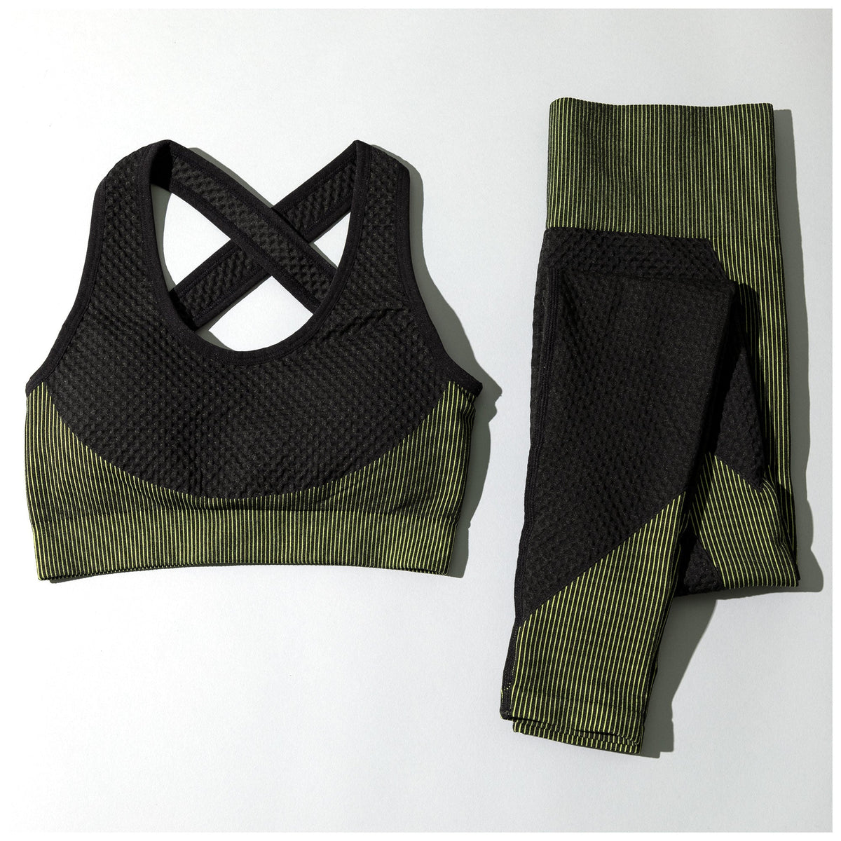 Textured Leggings & Sports Bra Activewear Set - Pendo Store