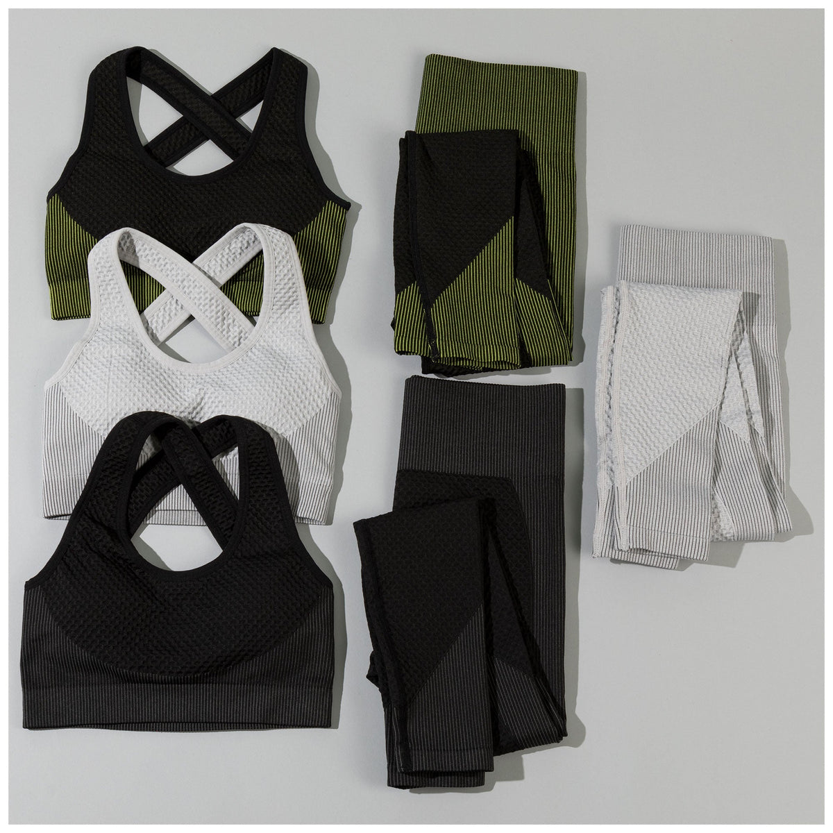 Textured Leggings & Sports Bra Activewear Set - Pendo Store