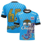 Thailand National Elephant Thai Pattern Football Jersey T-Shirt Men Women Unisex Country Pride Graphic Tee Summer outdoors - Pendo Store