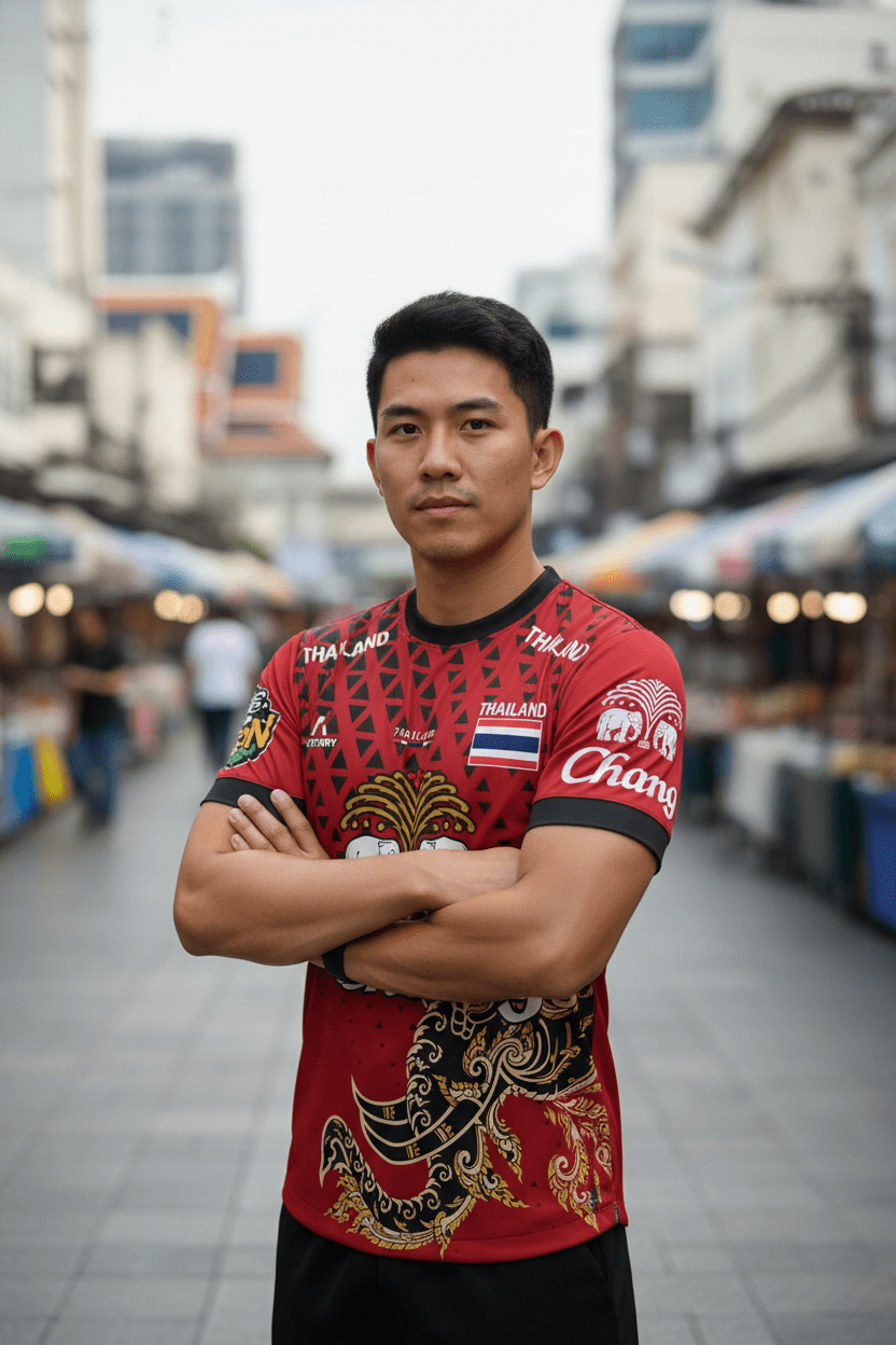 Thailand National Elephant Thai Pattern Football Jersey T-Shirt Men Women Unisex Country Pride Graphic Tee Summer outdoors - Pendo Store