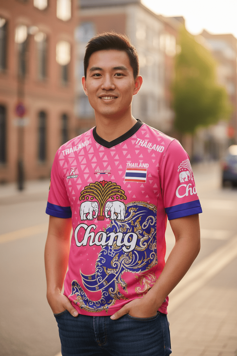 Thailand National Elephant Thai Pattern Football Jersey T-Shirt Men Women Unisex Country Pride Graphic Tee Summer outdoors - Pendo Store