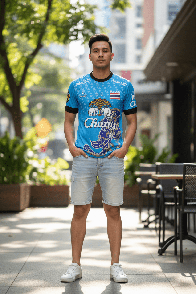 Thailand National Elephant Thai Pattern Football Jersey T-Shirt Men Women Unisex Country Pride Graphic Tee Summer outdoors - Pendo Store