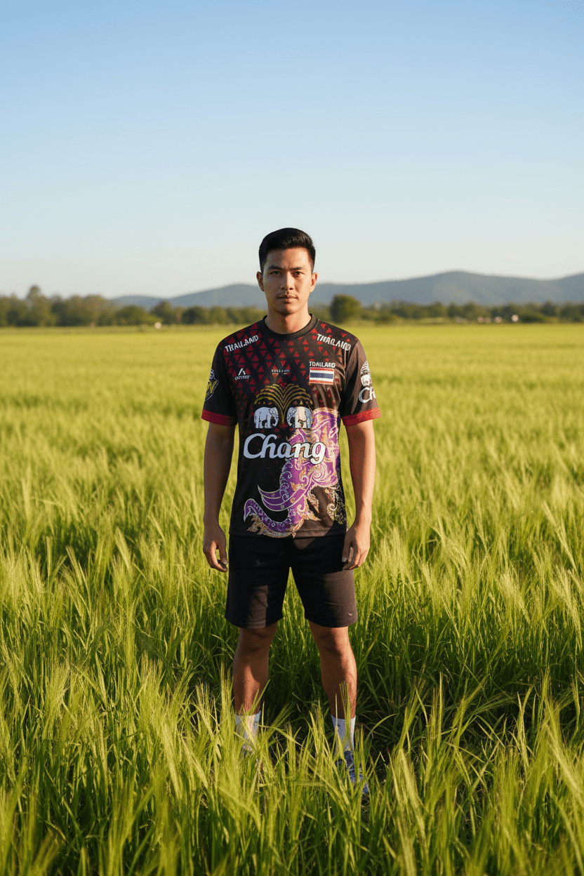 Thailand National Elephant Thai Pattern Football Jersey T-Shirt Men Women Unisex Country Pride Graphic Tee Summer outdoors - Pendo Store
