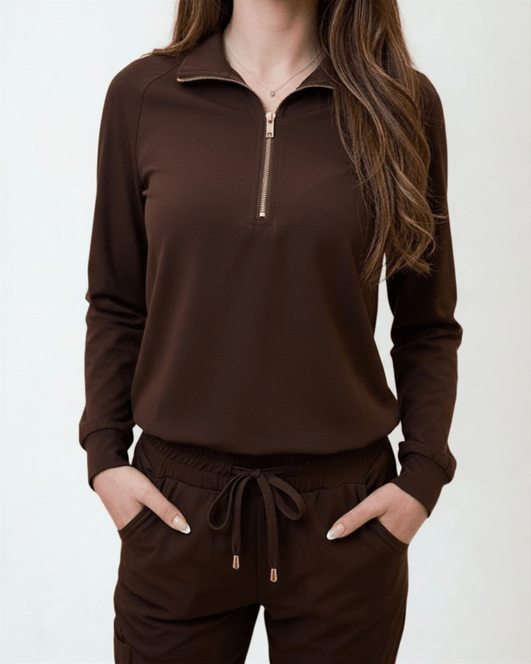 The Long Sleeve Essential Pullover - Espresso - Pendo Store