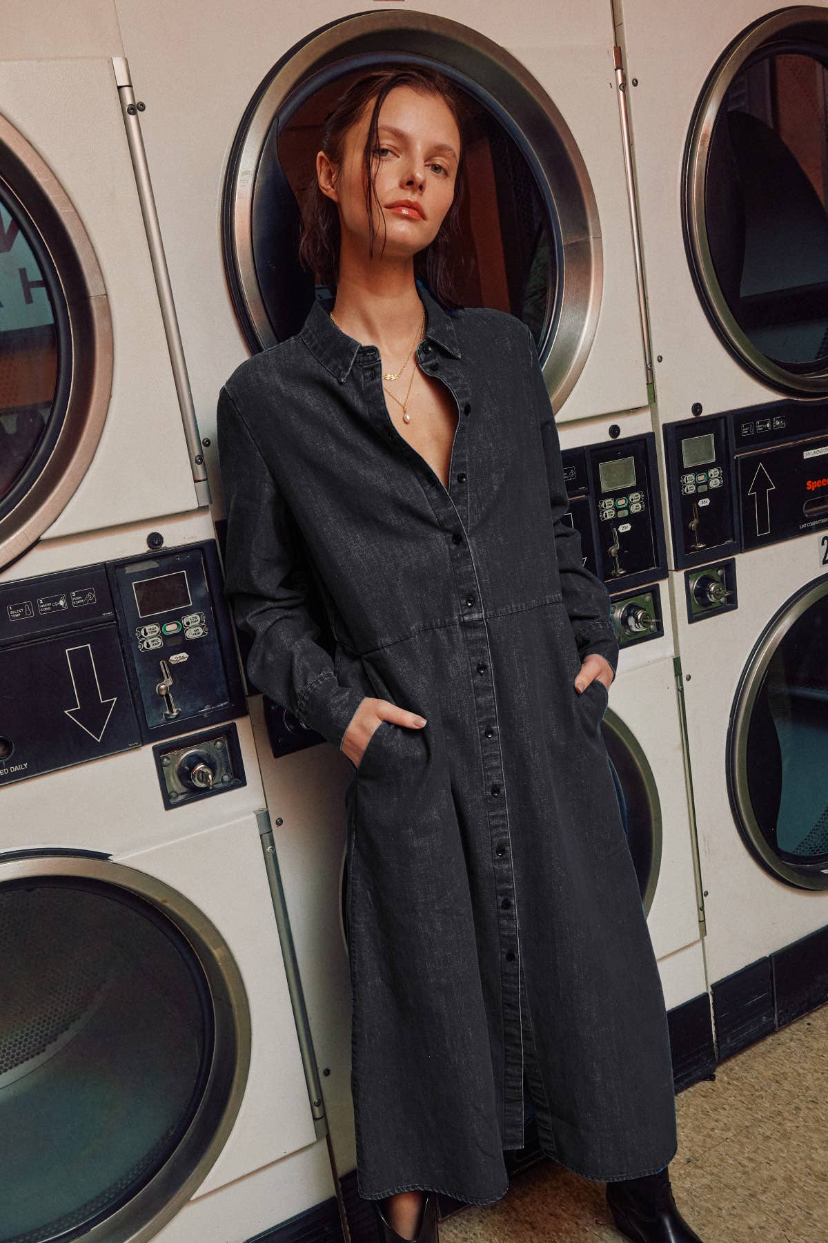 The Sunday Stroll Denim Shirt Dress - Pendo Store
