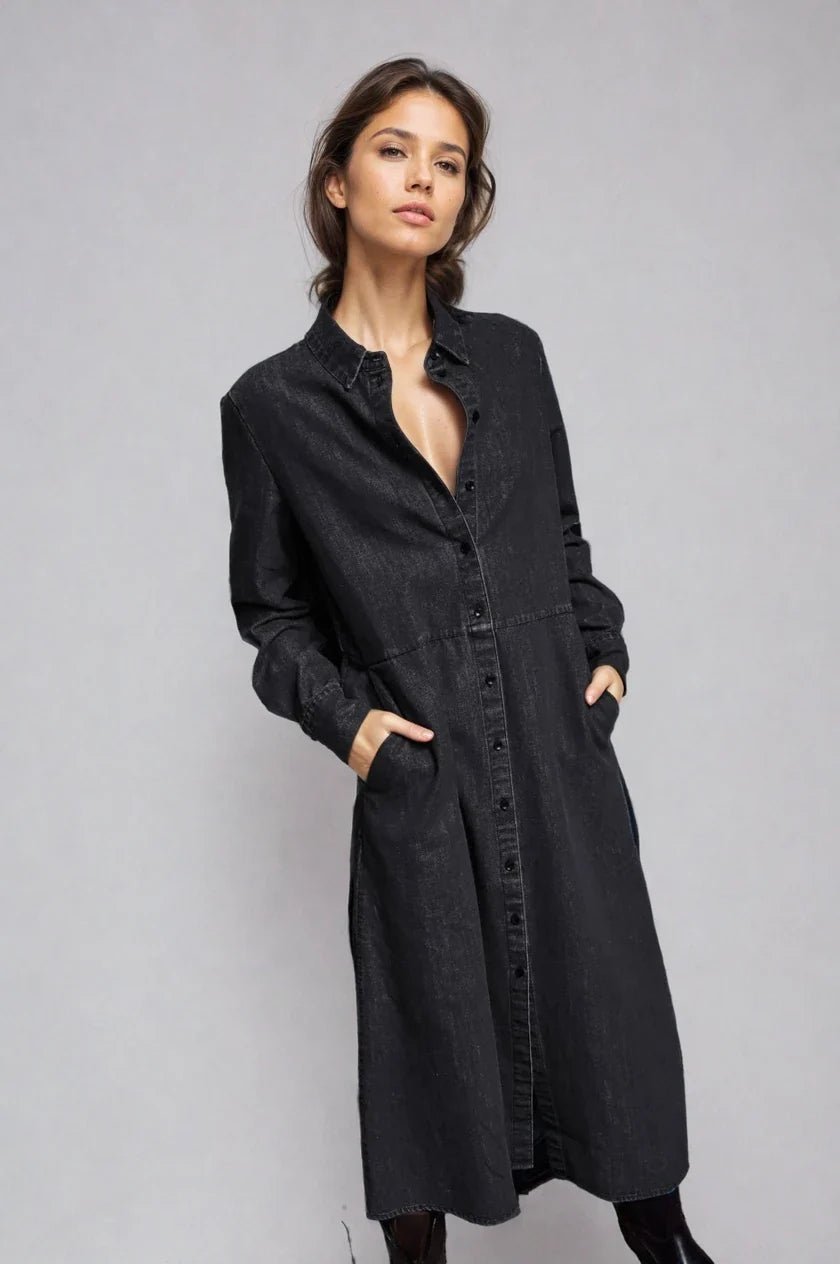 The Sunday Stroll Denim Shirt Dress - Pendo Store