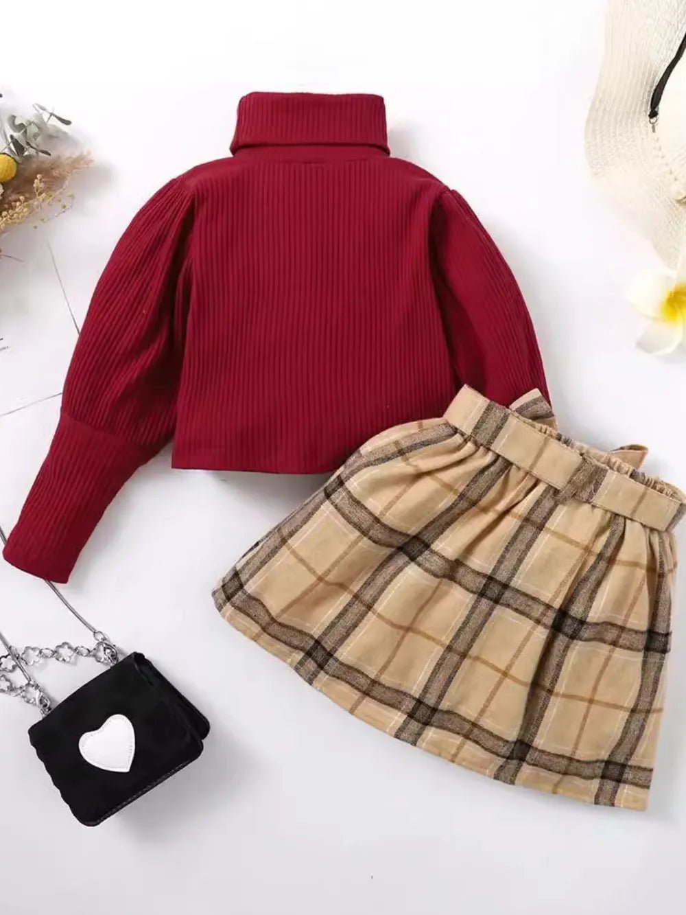 Turtleneck Long Sleeve Top and Skirt Set - Pendo Store