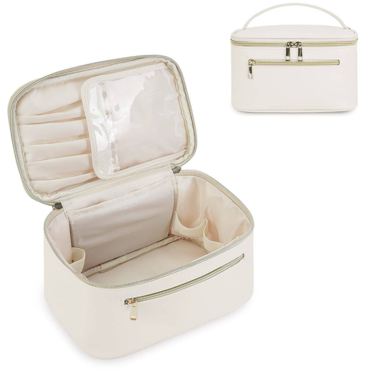 Vegan Leather Cosmetic Brush Bags Makeup Case : Milky White - Pendo Store