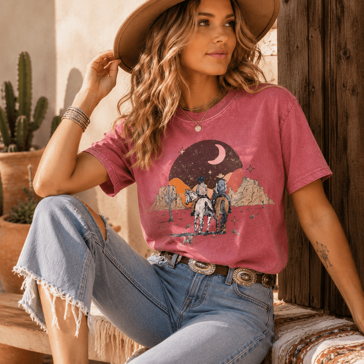 Vintage Western Boho Graphic Tee - Pendo Store