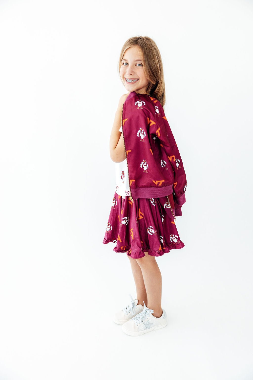 Virginia Tech Maroon Hokie Ruffle Twirl Skort - Pendo Store