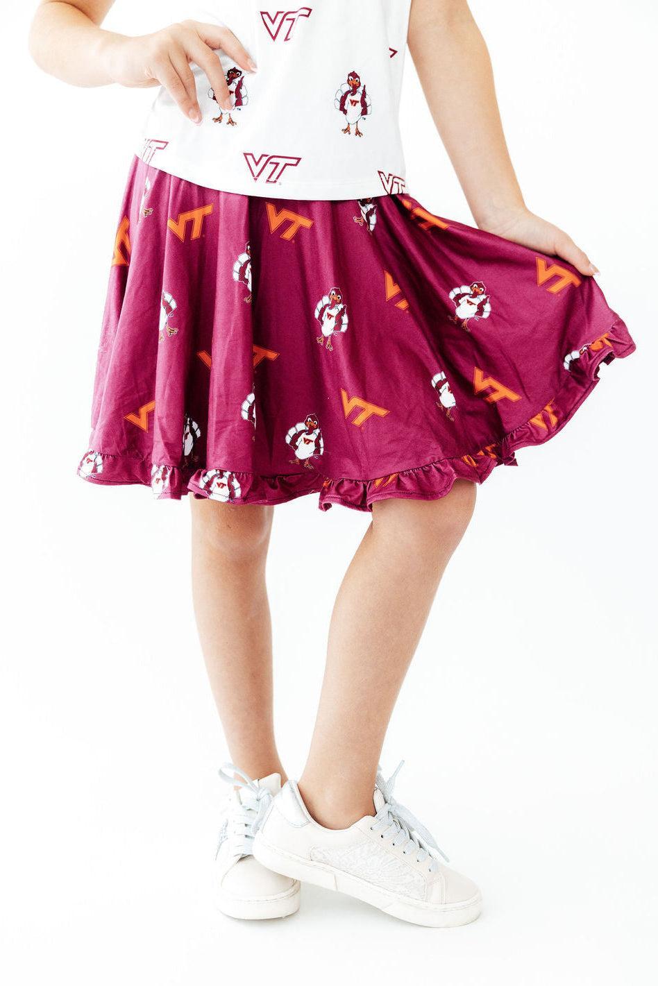 Virginia Tech Maroon Hokie Ruffle Twirl Skort - Pendo Store