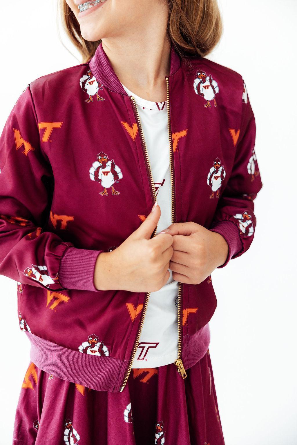 Virginia Tech Maroon Hokie Satin Jacket - Pendo Store