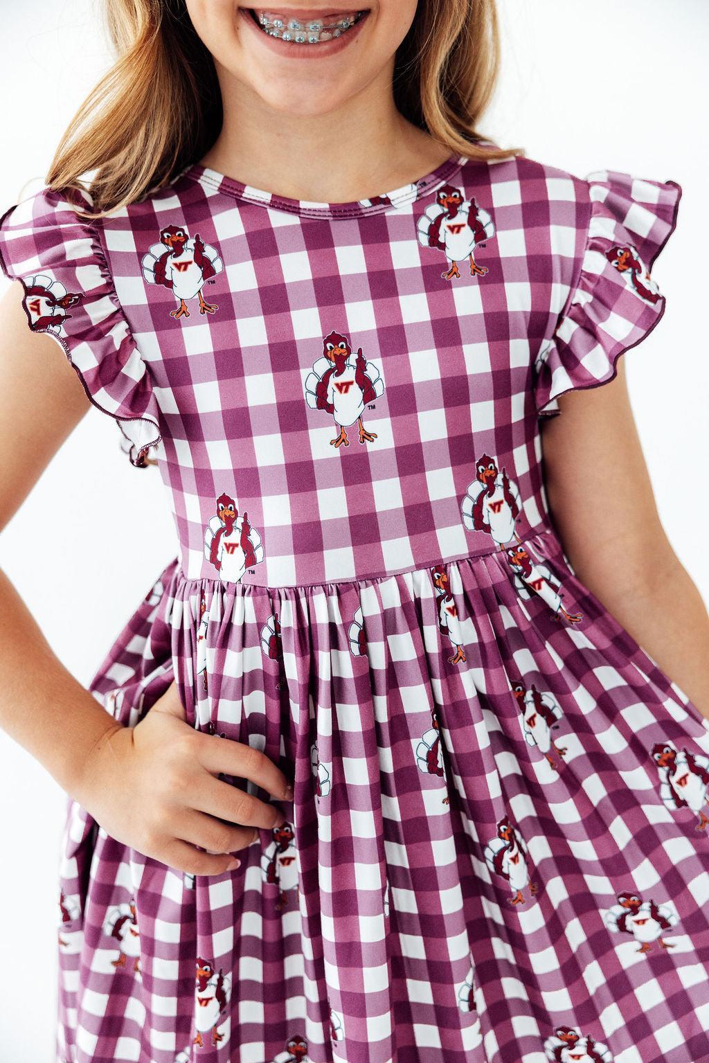 Virginia Tech Plaid Hokie Flutter Twirl Dress - Pendo Store