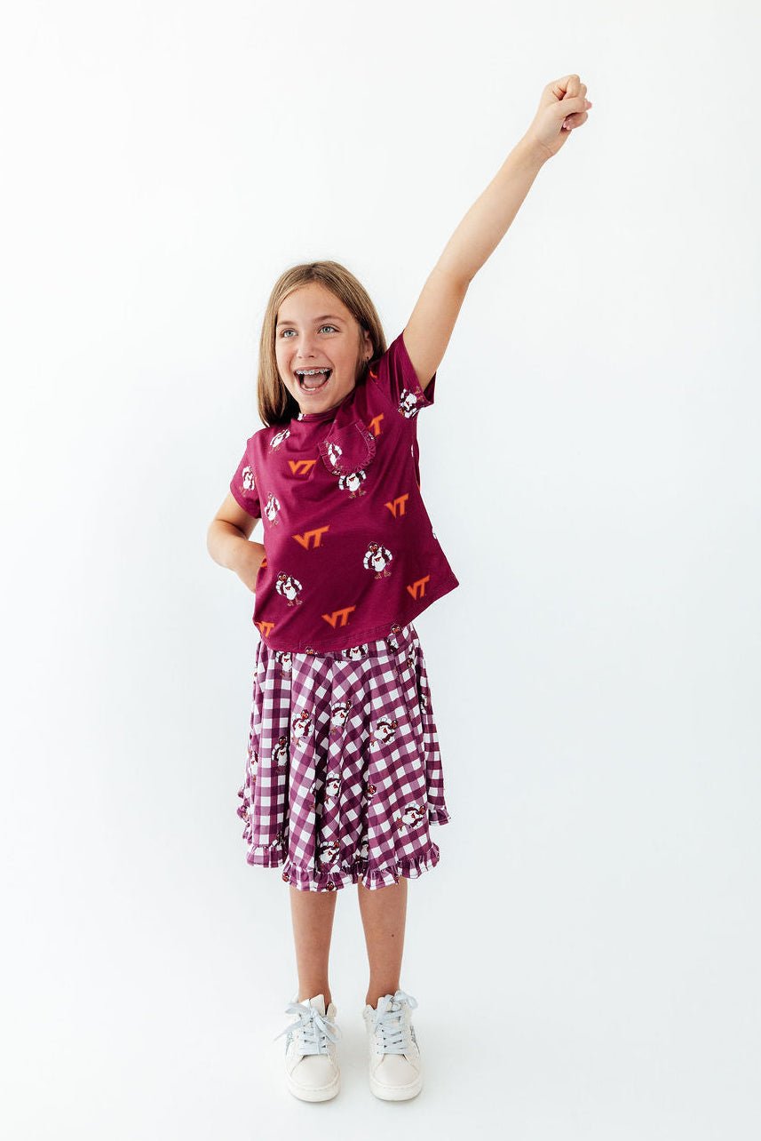 Virginia Tech Plaid Hokie Ruffle Twirl Skort - Pendo Store