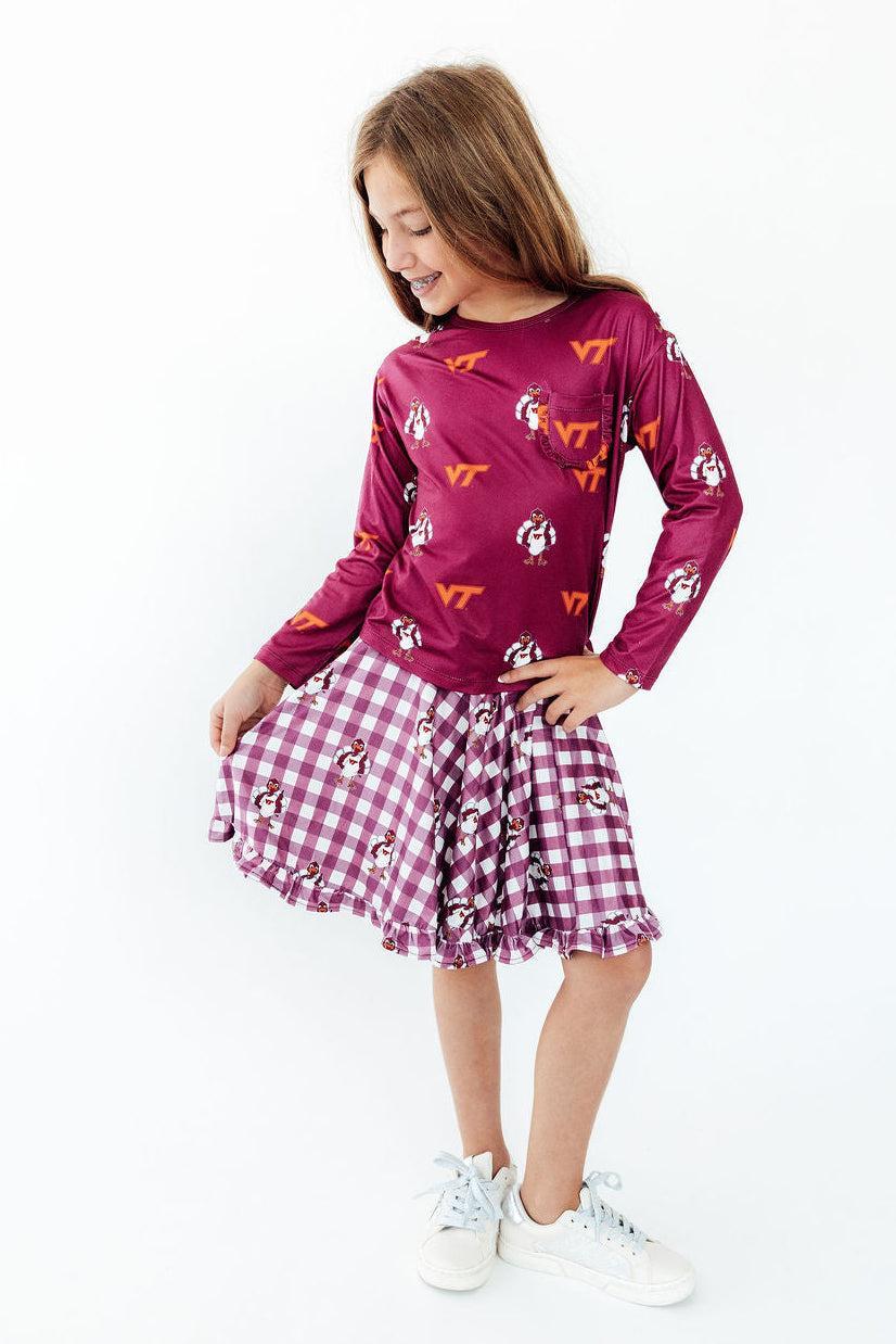 Virginia Tech Plaid Hokie Ruffle Twirl Skort - Pendo Store