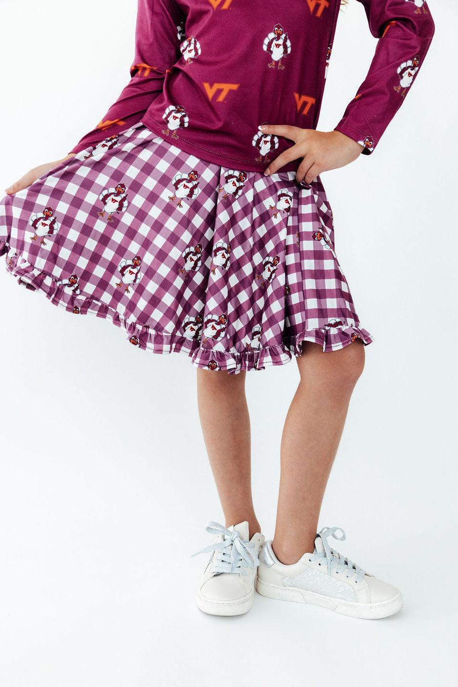 Virginia Tech Plaid Hokie Ruffle Twirl Skort - Pendo Store