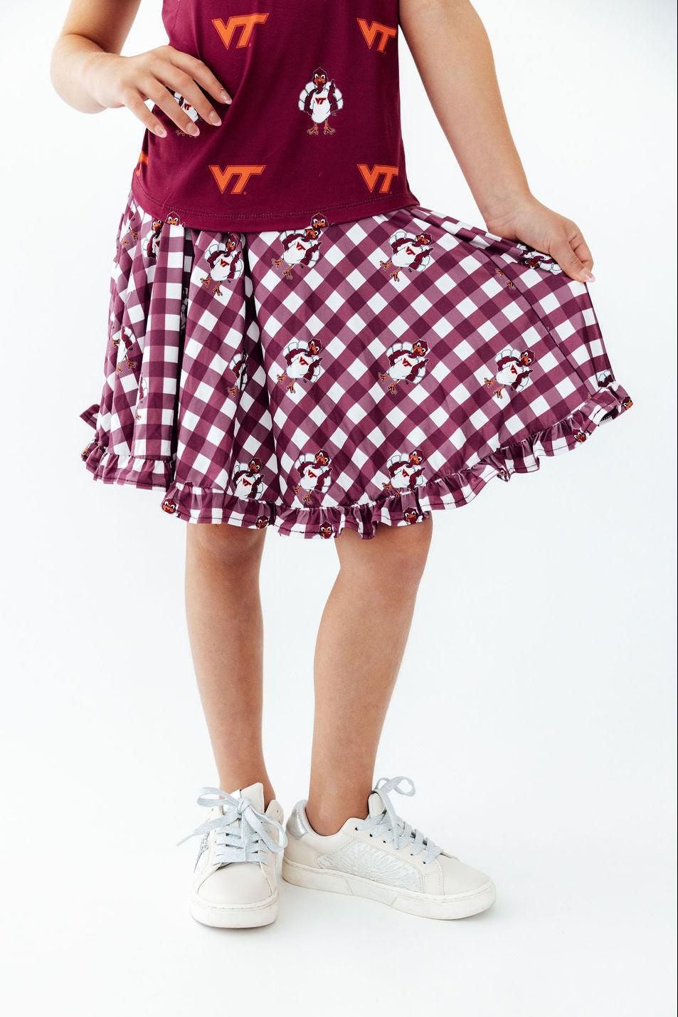 Virginia Tech Plaid Hokie Ruffle Twirl Skort - Pendo Store