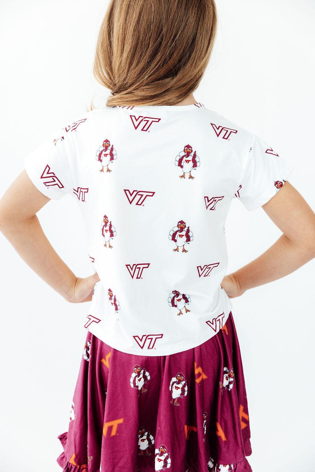 Virginia Tech White Hokie Ruffle Pocket Tee - Pendo Store