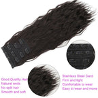 Voluminous Brown-Blonde Clip-In Extensions: 60.96 cm Wavy & Curly Synthetic Hair Set - Pendo Store