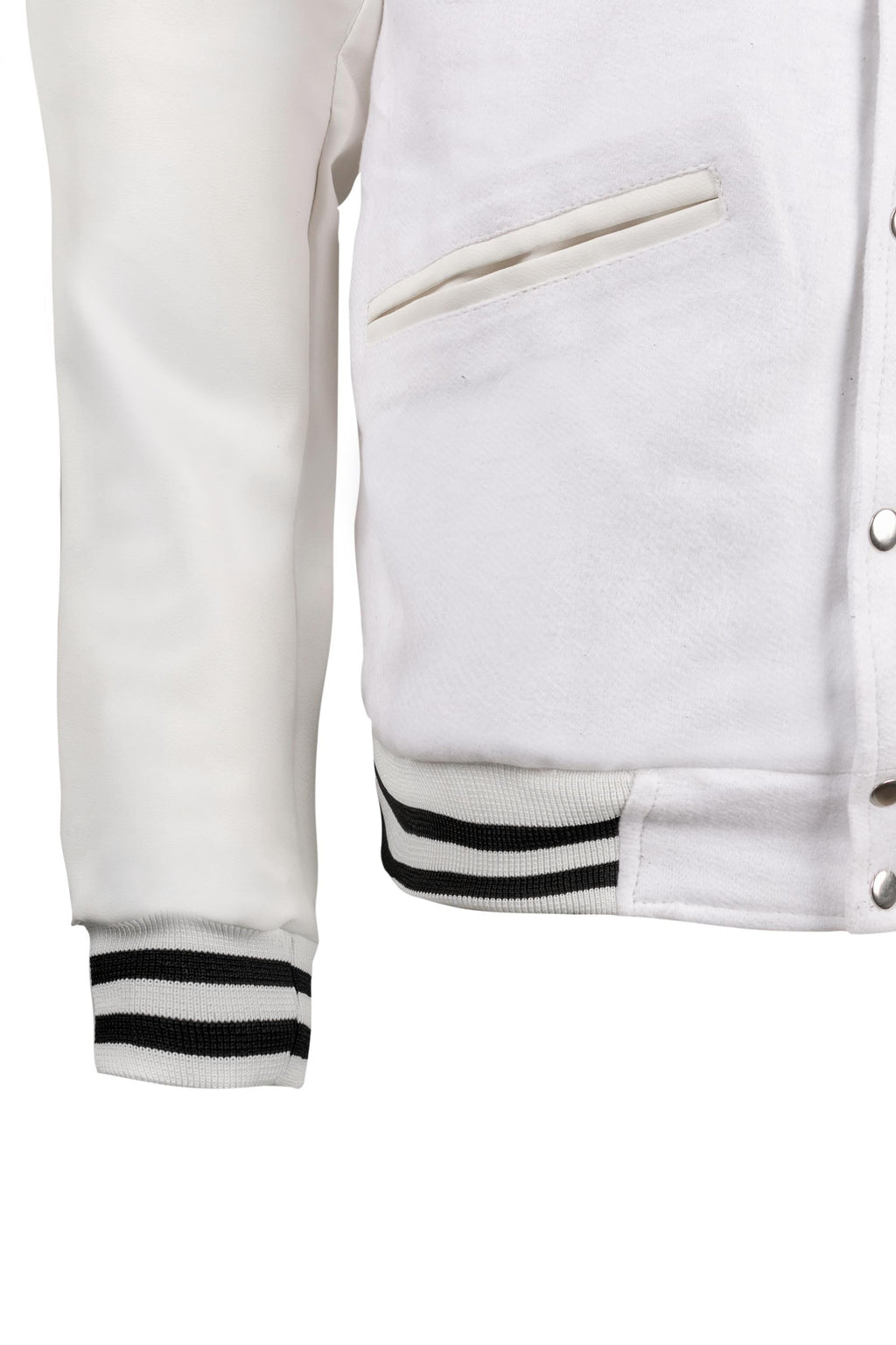 White and Black Varsity Jacket - Pendo Store