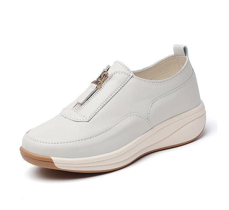 White Casual Flat Sneakers - Pendo Store
