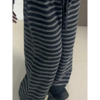 Grunge Stripe Knit Wide Leg Pants