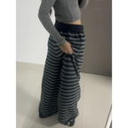 Grunge Stripe Knit Wide Leg Pants