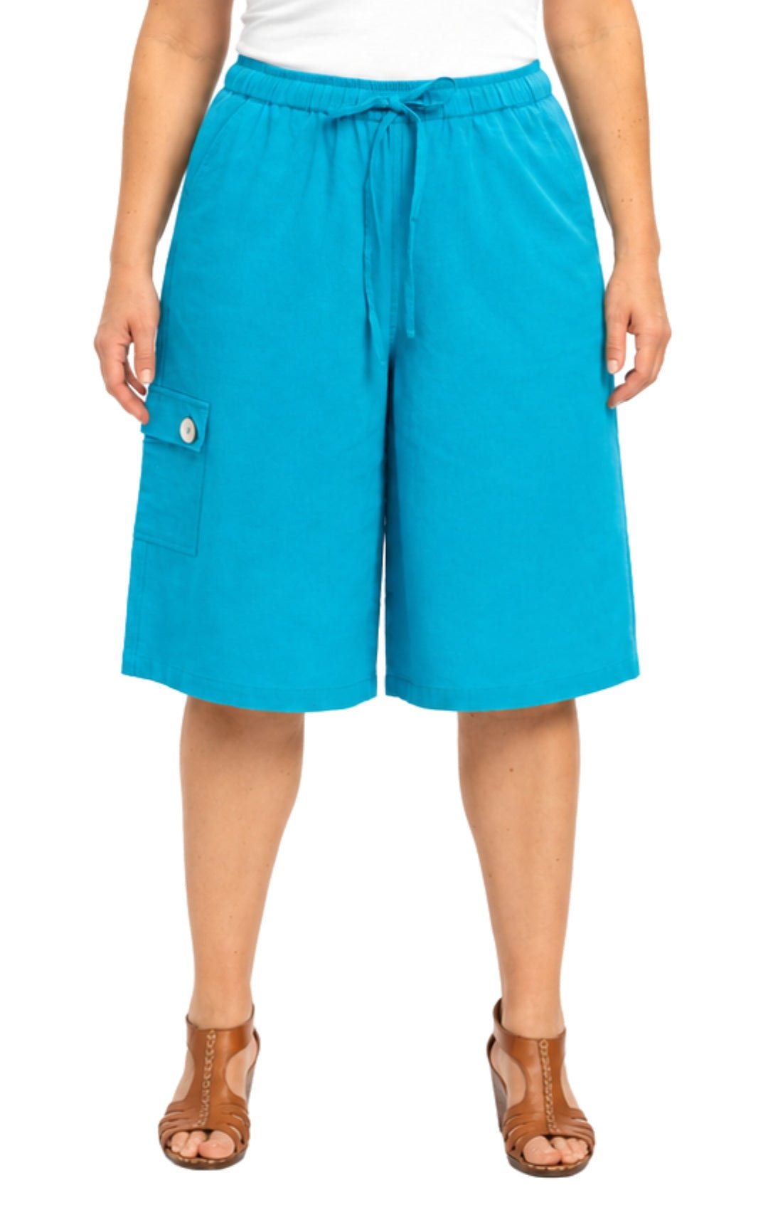Women's 100% Calcutta Cotton Split Skirt Culottes with Cargo Pockets - Pendo Store