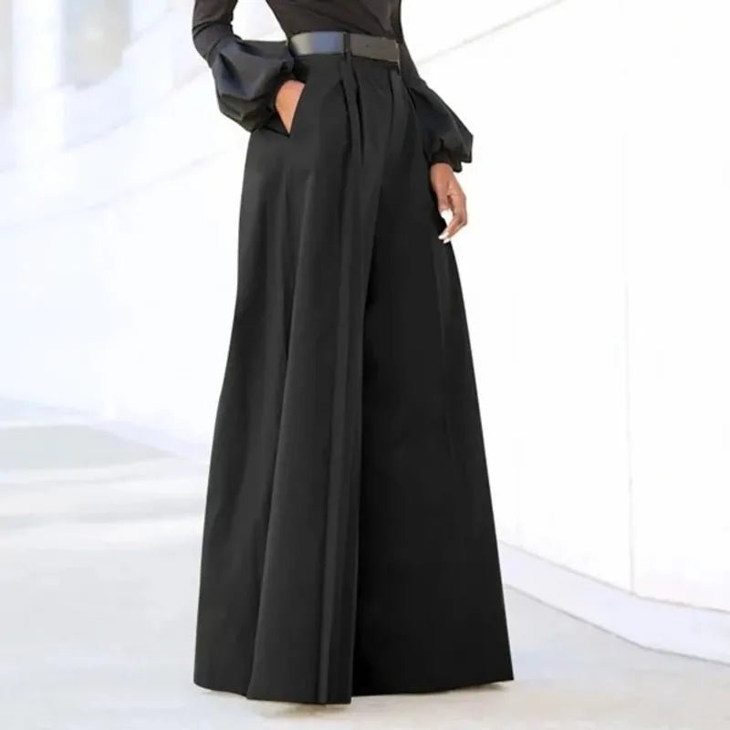 Women’s 2026 Summer Autumn Palazzo Pants - Printed Cropped Cotton Baggy Trousers with Pockets - Pendo Store