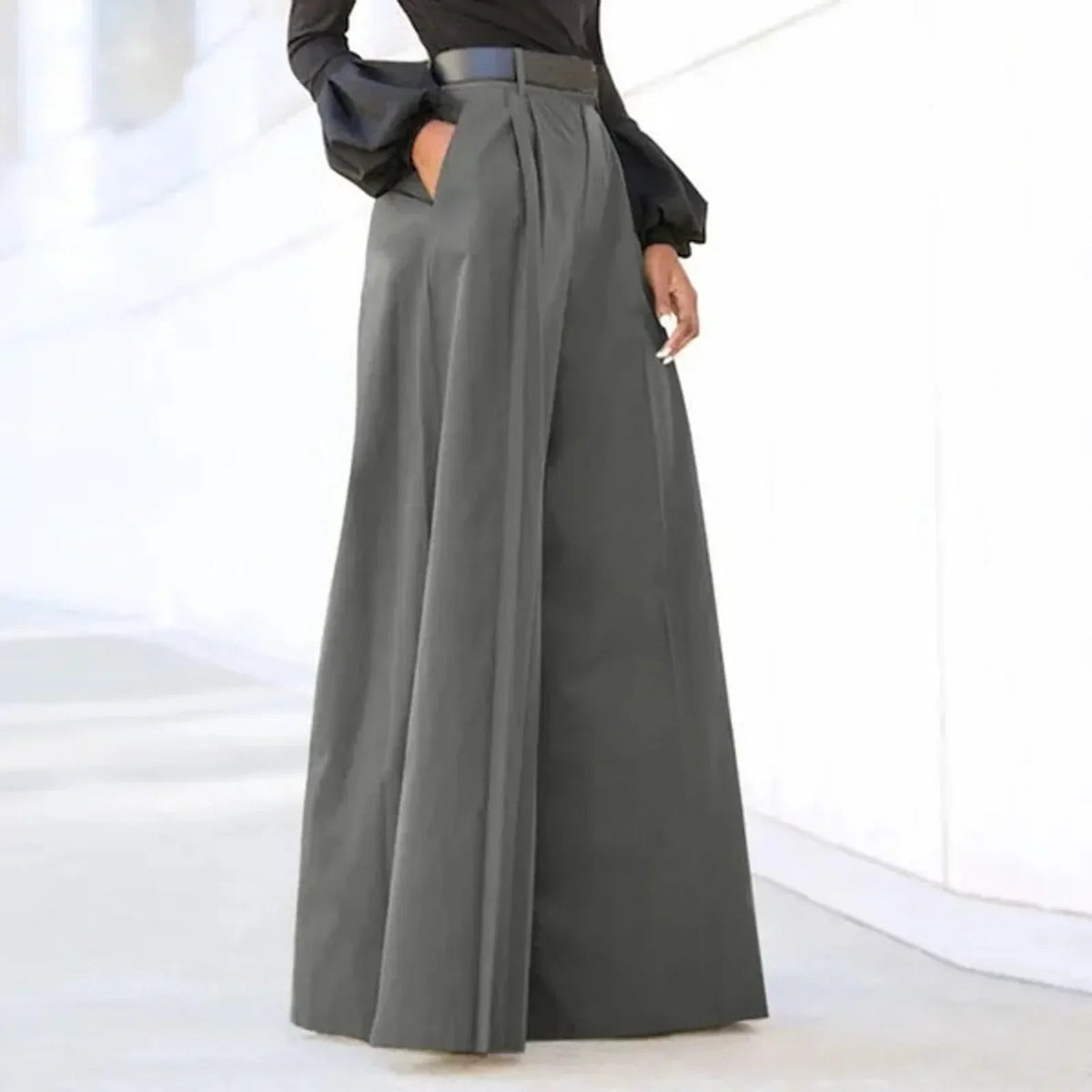 Women’s 2026 Summer Autumn Palazzo Pants - Printed Cropped Cotton Baggy Trousers with Pockets - Pendo Store