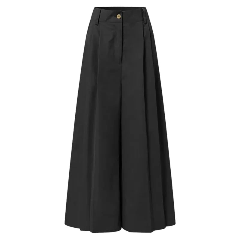 Women’s 2026 Summer Autumn Palazzo Pants - Printed Cropped Cotton Baggy Trousers with Pockets - Pendo Store