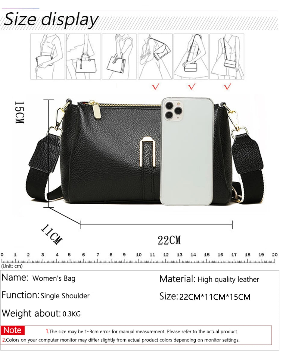 Women's Bag Handbag Fashion Female Messenger Phone Bag 2024 Luxury Cow Leather Women Shoulder Crossbody Bag - Pendo Store